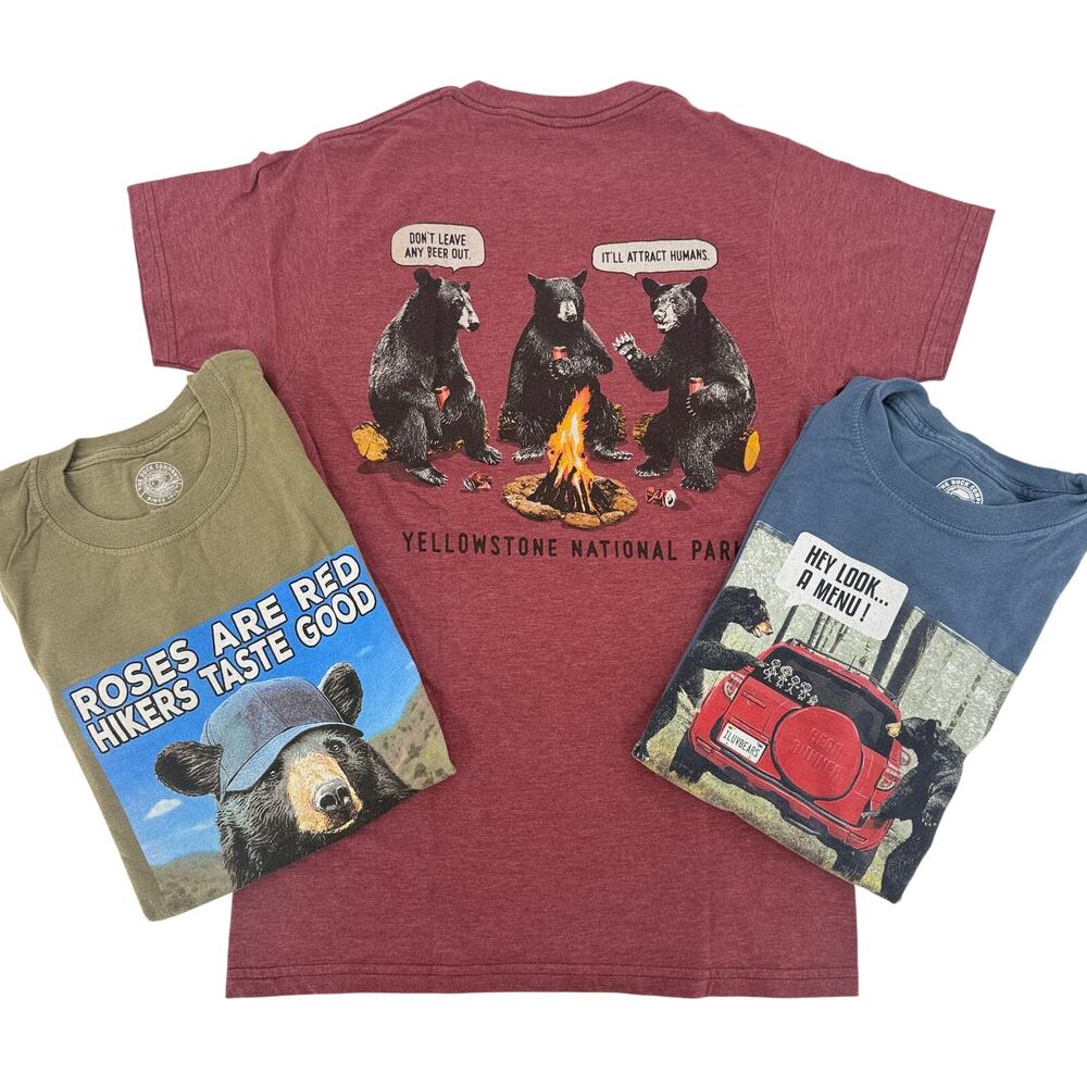 Lot of 3 Size Small Yosemite T Shirts Funny Bears The Duck Company